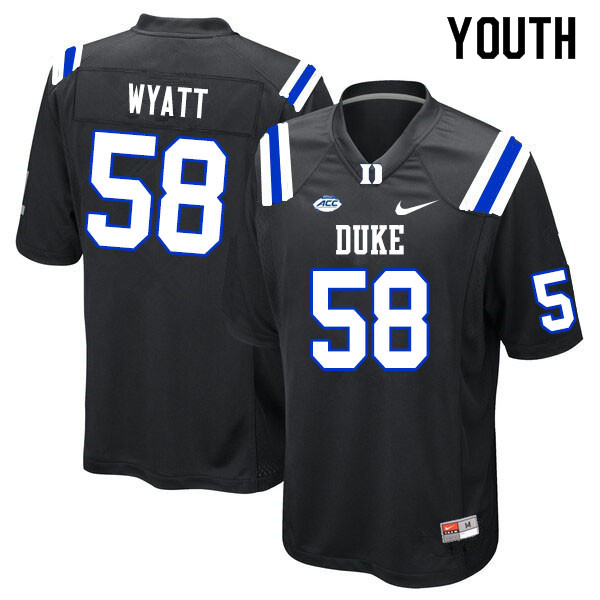 Youth #58 Ben Wyatt Duke Blue Devils College Football Jerseys Sale-Black